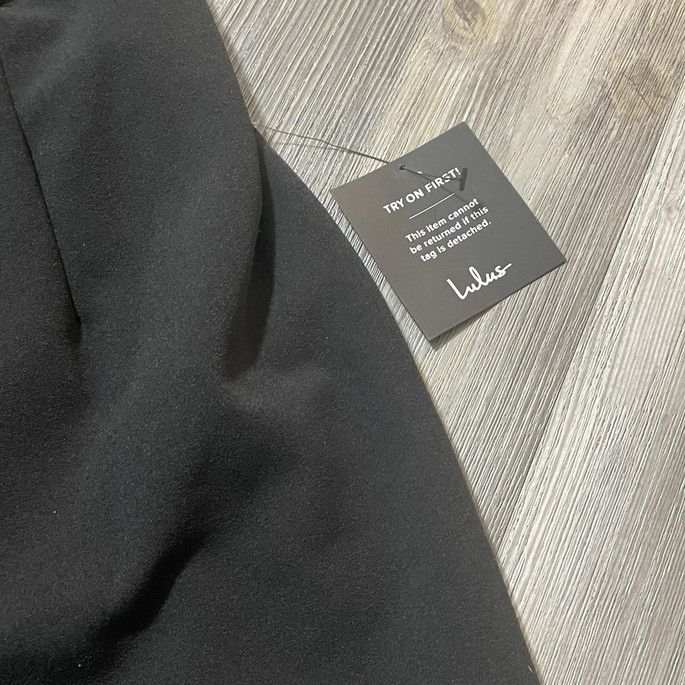 NWT LULUS XL Black Love Me Tomorrow Wide Leg Off The Shoulder Jumpsuit Stretch - Picture 13 of 13